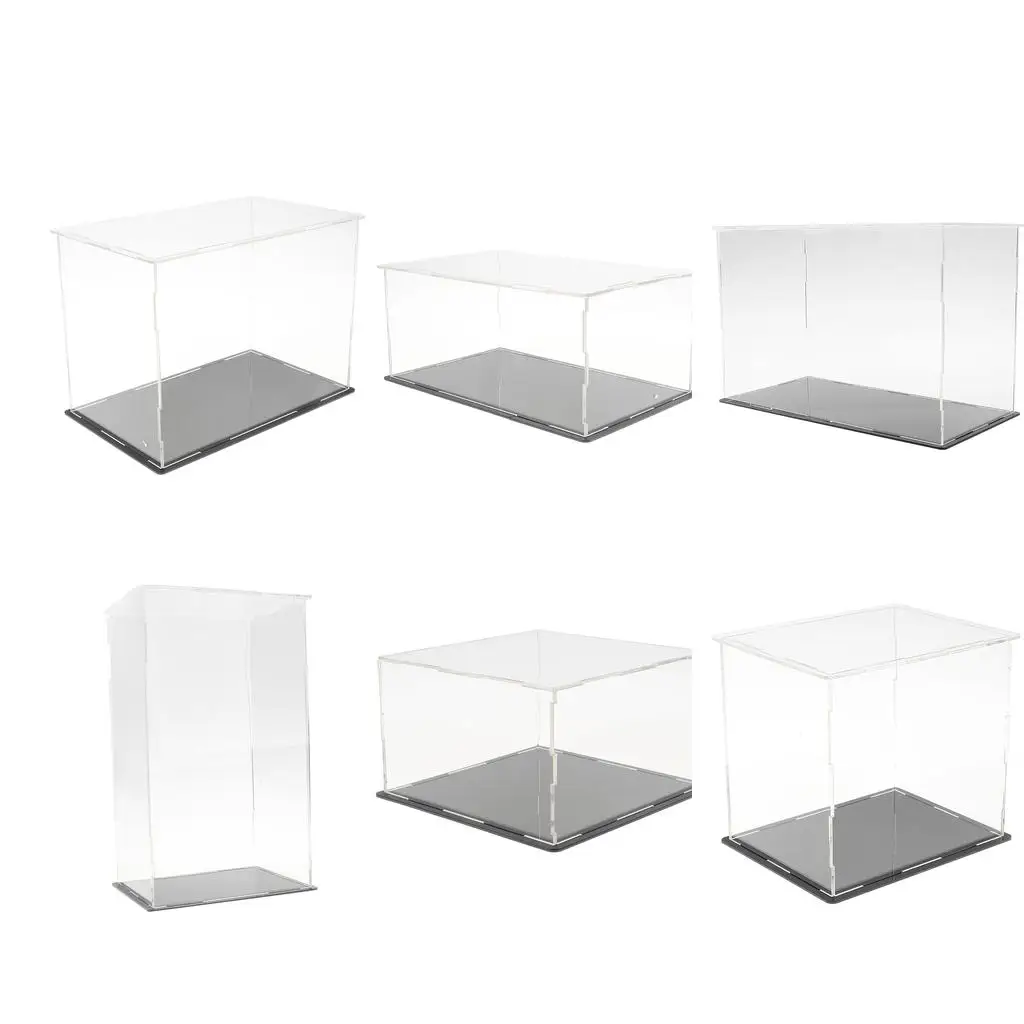 Acrylic Display Case Detachable Clear Showcase Box Dustproof Tray for Diecast Car Figurine Collection