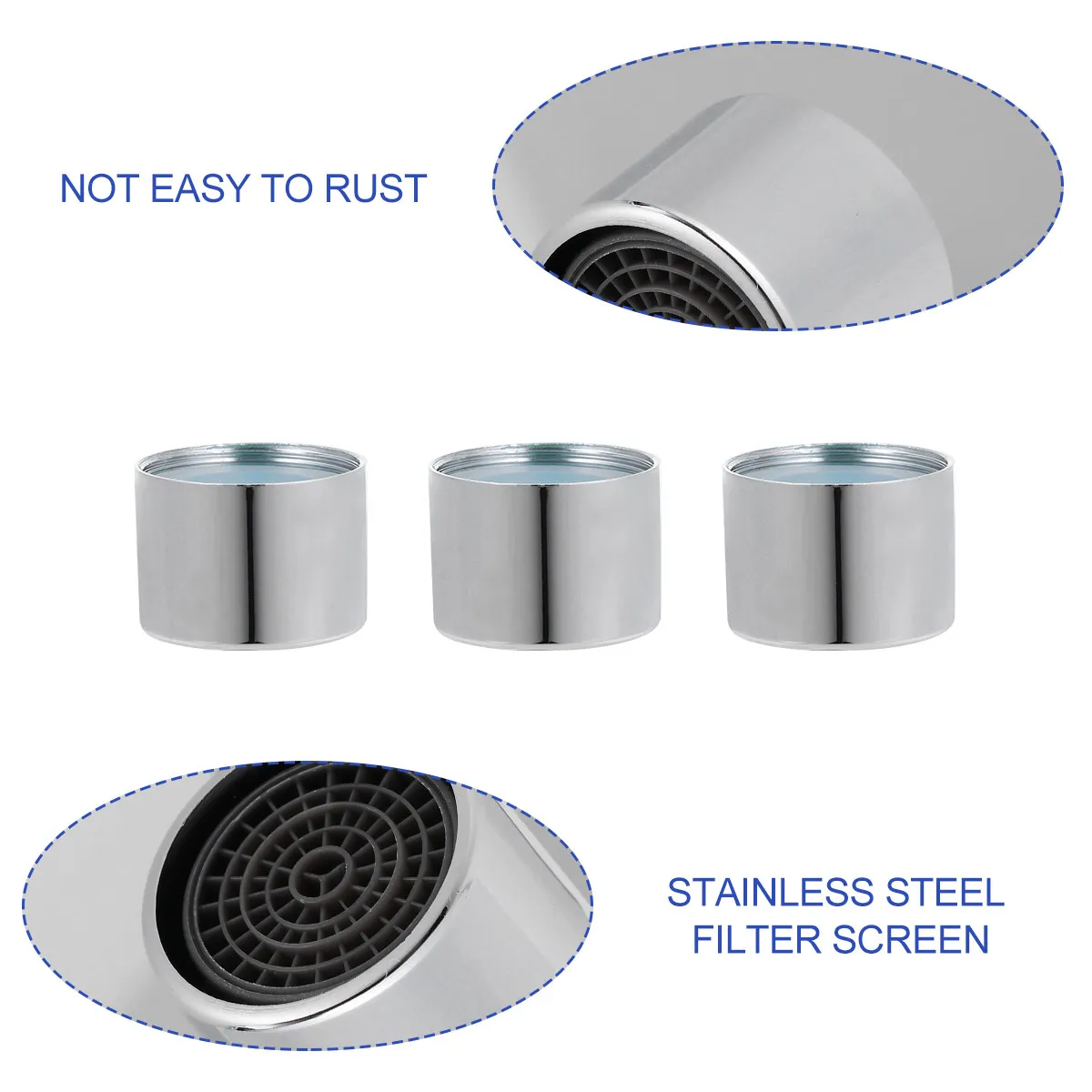 

7pcs 22Mm Nozzle Filter Water Saving Kitchen Bathroom Sink Rustproof Durable Easy Install Gentle Flow Faucet Screens Sink