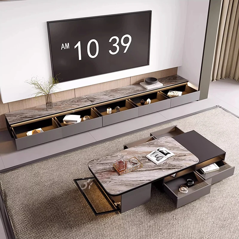 حامل تلفاز فاخر مصمم للترفيه منظم تخزين عالمي طاولة تلفزيون أدراج حديثة أثاث منزلي إسكندنافي أرشيفادوريس