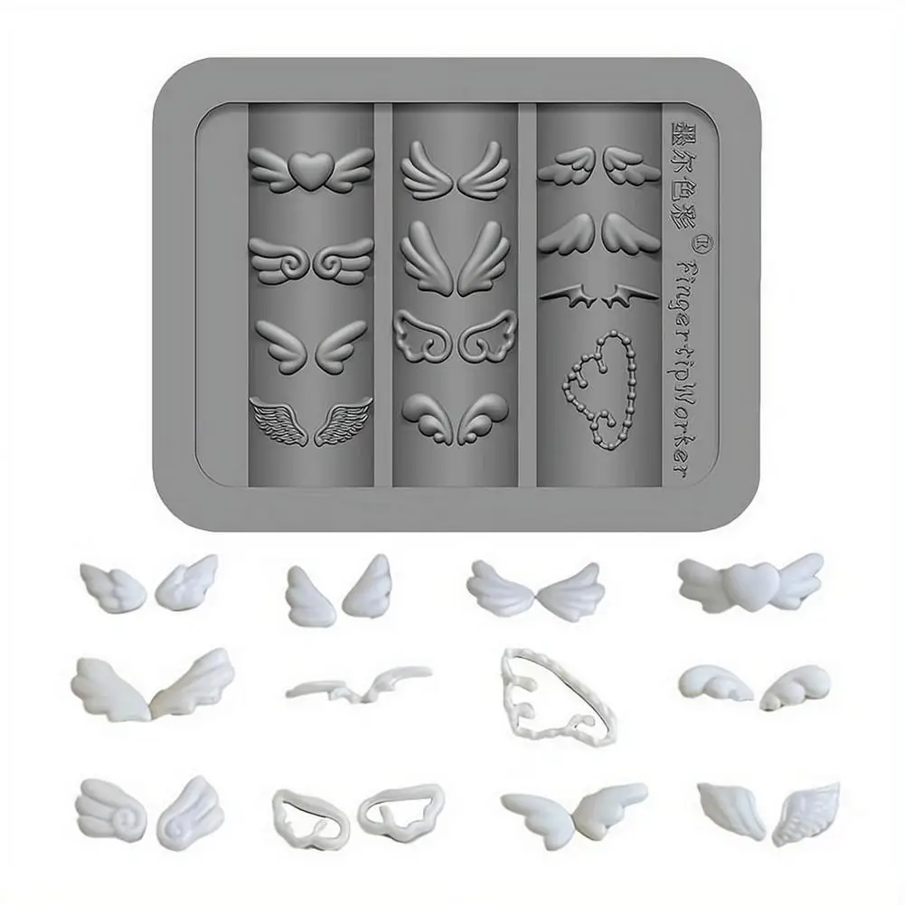 3D Silicone Mold Nail Art Decorations DIY Wing Carving Templates Mold For Nails Jewelry Crafts Manicure Tool