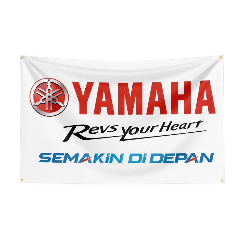 Y-yamaha Racing Flag banderas de coches impresas de poliéster para decoración de garaje de habitación, 3x5 pies