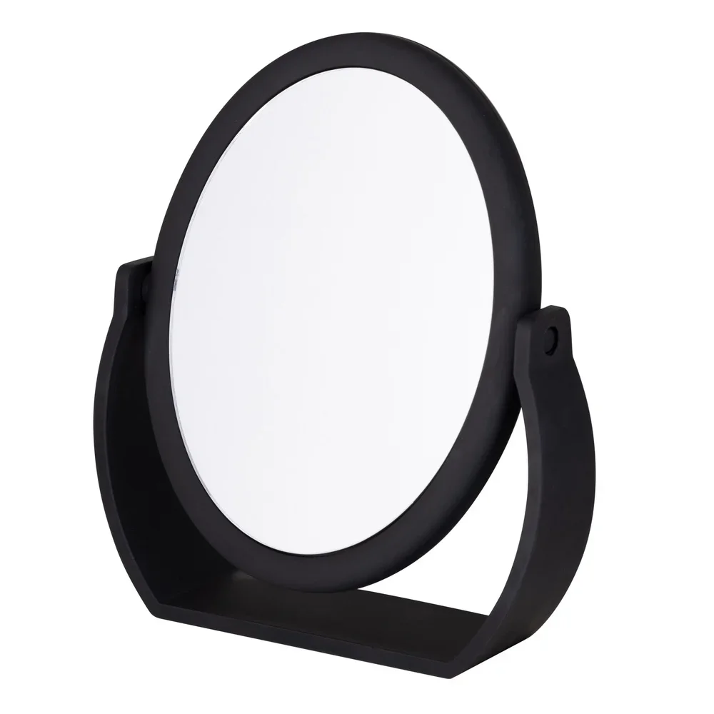 Double Sided Vanity Mirror with 10X Magnification Rubberized Finish Ideal Makeup Application on Dresser