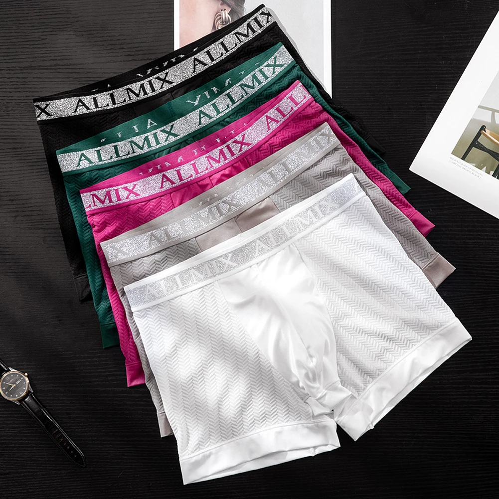 

Quick Dry Lingerie Mens Sexy Underwear Solid Bikini Breathable Boxer Shorts Male Gay Sissy Pouch Underpants Ultra-Thin Panties