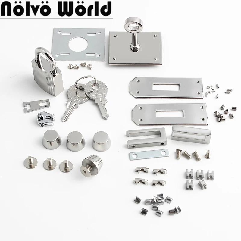 

2-10Sets Stainless Steel Metal Clasp Turn Locks With Key Twist Lock For Handbag Shoulder Purse Closure Bags Hardware Accessories