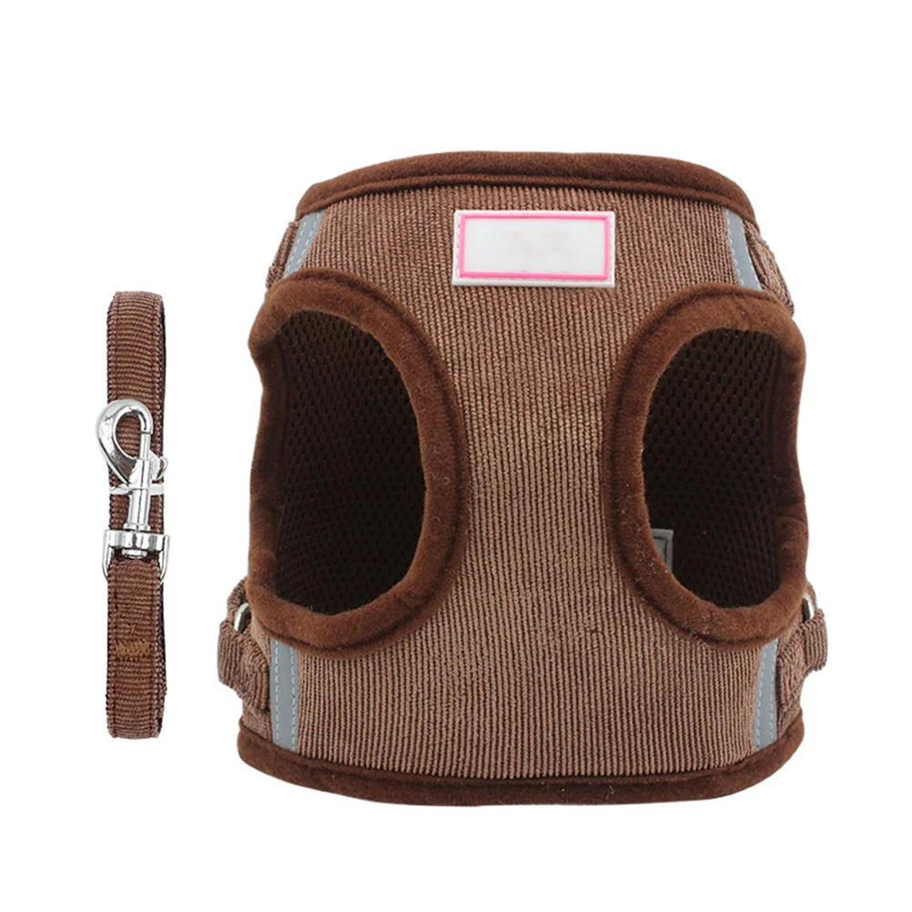 

Dog Vest Harness Breathable Lightweight Reflective Pet Chest Strap For Small Dogs Outdoor Walking Coffee Size S