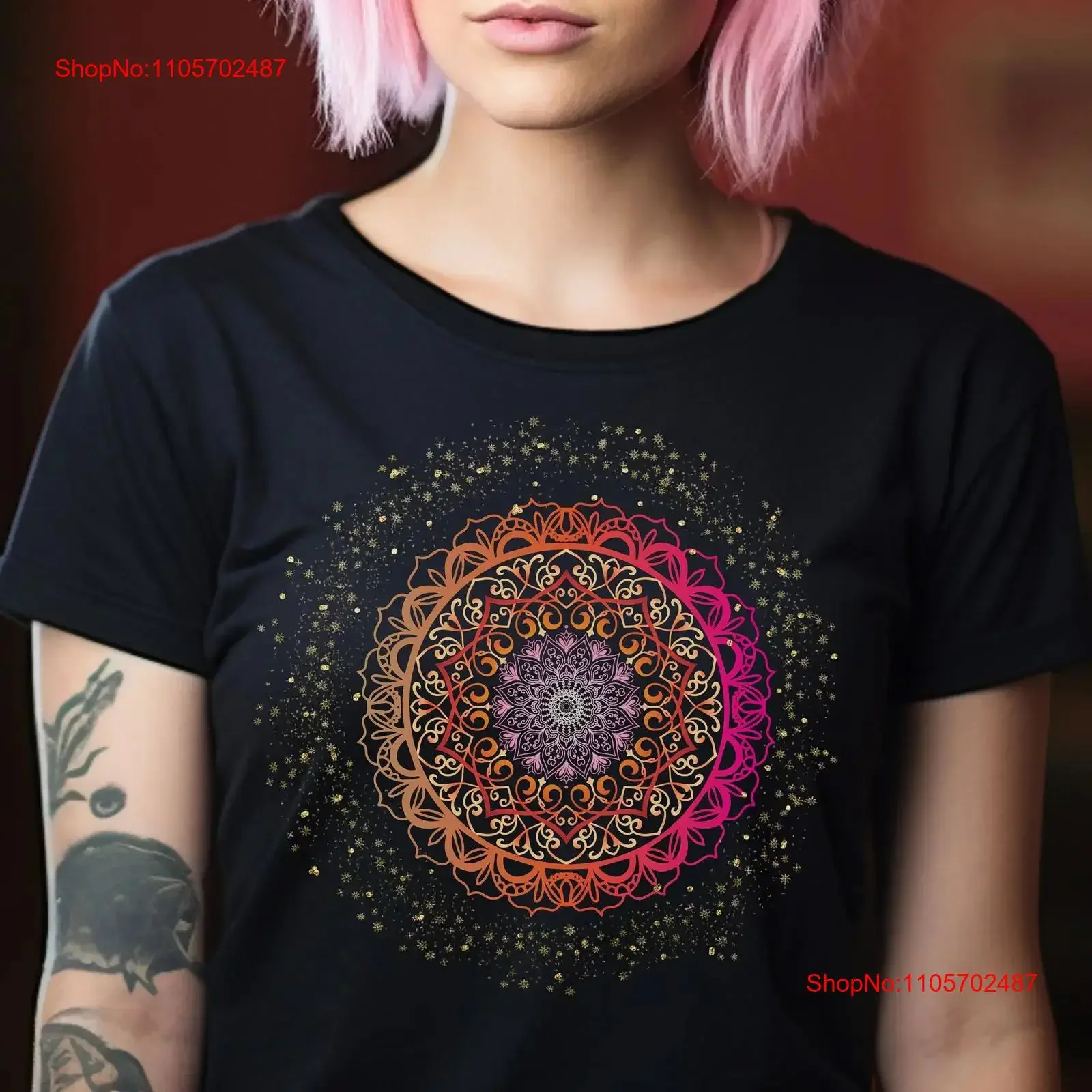 Mandala Symbol T Shirt Yoga Meditation for Spiritual Woman Spirituality Trendy vintage Washed streetwear Breathable homme