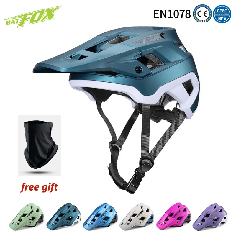 BATFOX Cycling helmet Men Women Integrated molding Off-road Downhill MTB Bicycle Helmets Safety Protection Mountain Bike Gear