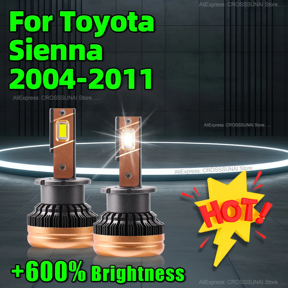 LED Headlights D2S 30000LM Two-sided CSP Chip High Bright Car Lamp For Toyota Sienna 2004 2005 2006 2007 2008 2009 2010 2011