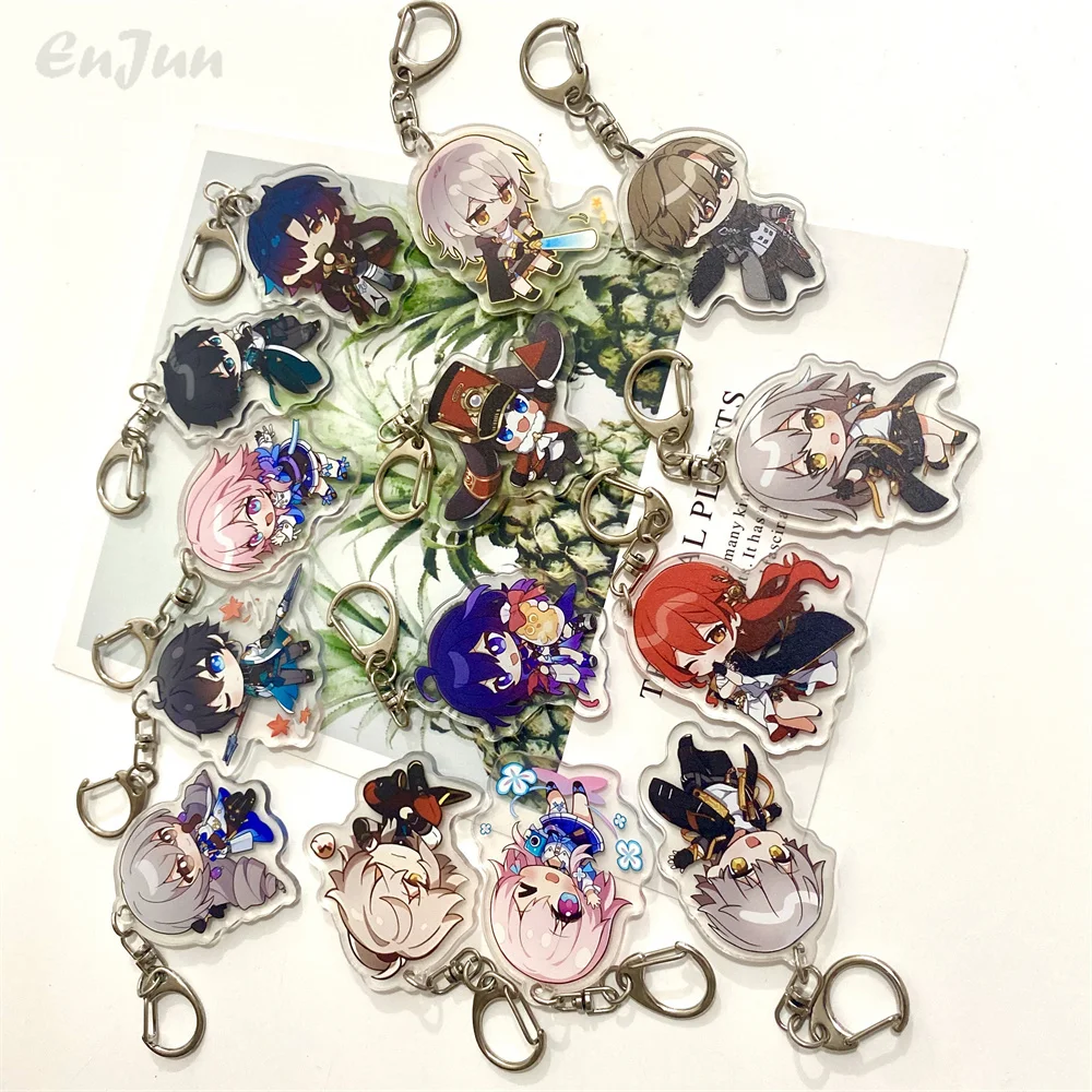 Hot Game Honkai: Star Rail Keychain Welt Yang Seele Bronya Himeko Q Version Cartoon Pendants Keyrings Jewelry Accessories Props