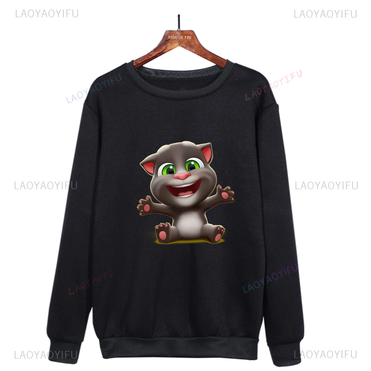 

Толстовка с капюшоном Talking Tom and Friends с мультяшным принтом, модный повседневный мужской и женский пуловер с круглым вырезом в стиле Харадзюку