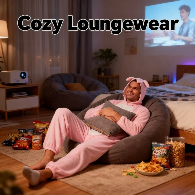 زي تنكري للرجال والنساء للبالغين على شكل حيوانات للحفلات التنكرية على شكل أرنب وردي لطيف #3