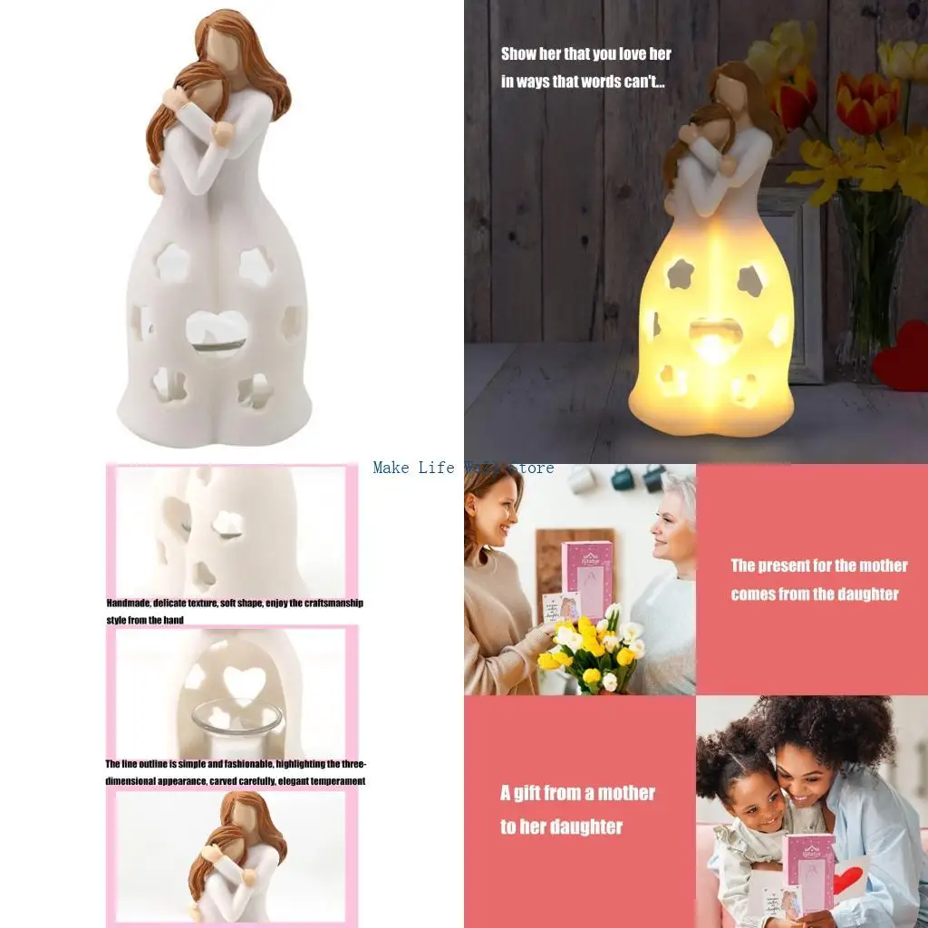 

Resins Mother and Daughter Figurine for Mother Day or Christmas Birthday Gift