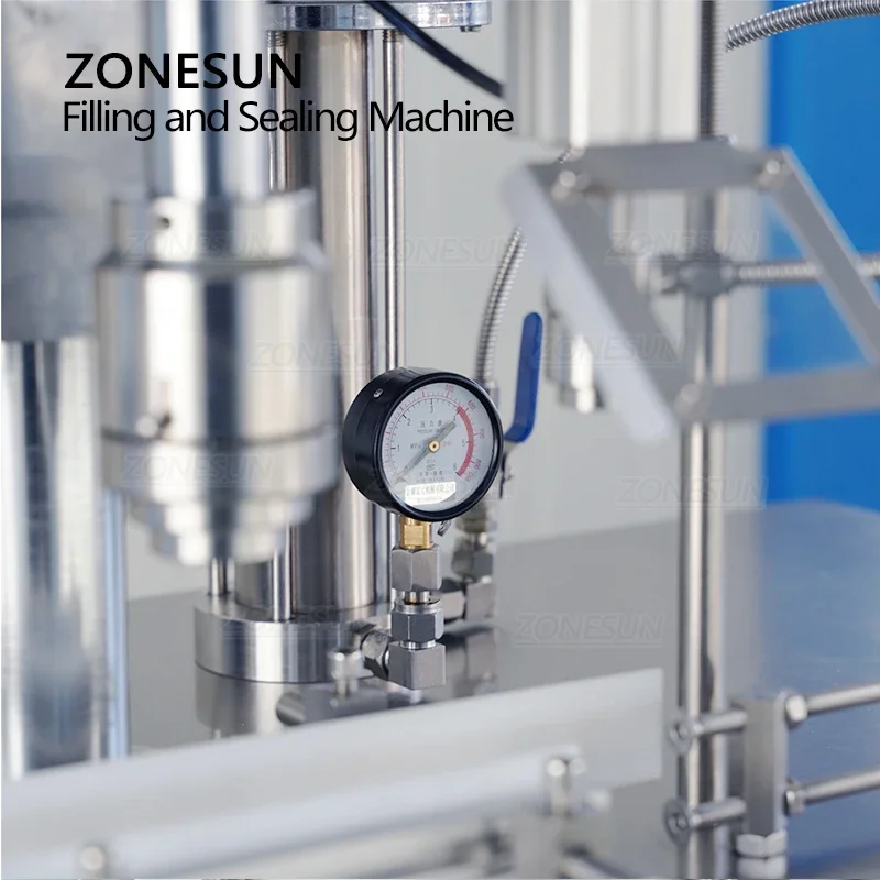 ZONESUN ZS-QWFS1 آلة تعبئة وختم الألومنيوم شبه الأوتوماتيكية خط إنتاج تغليف رذاذ الشعر