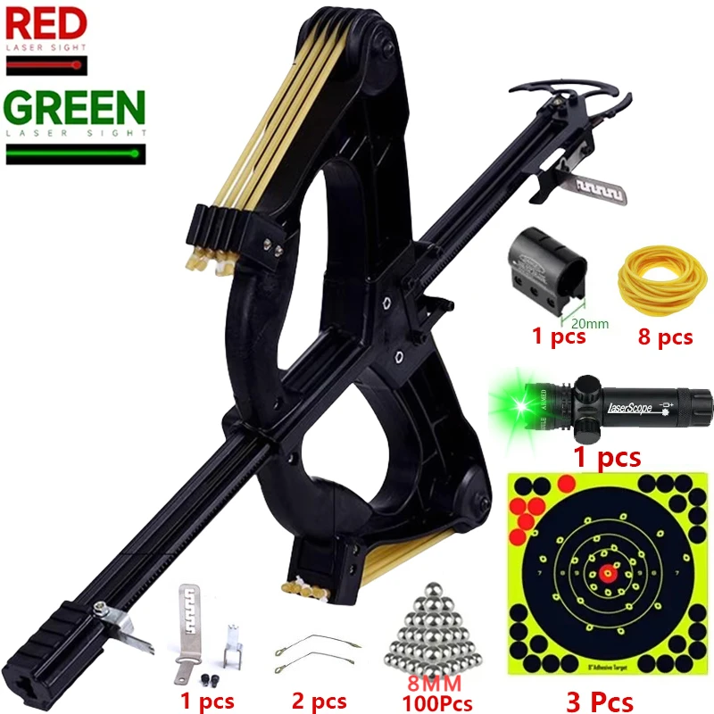 

60LBS Laser Aiming 40 Series Compound Bow Multi Strand Rubber Band Pulley Bow Outdoor Hunting and Shooting Slingshot Tools