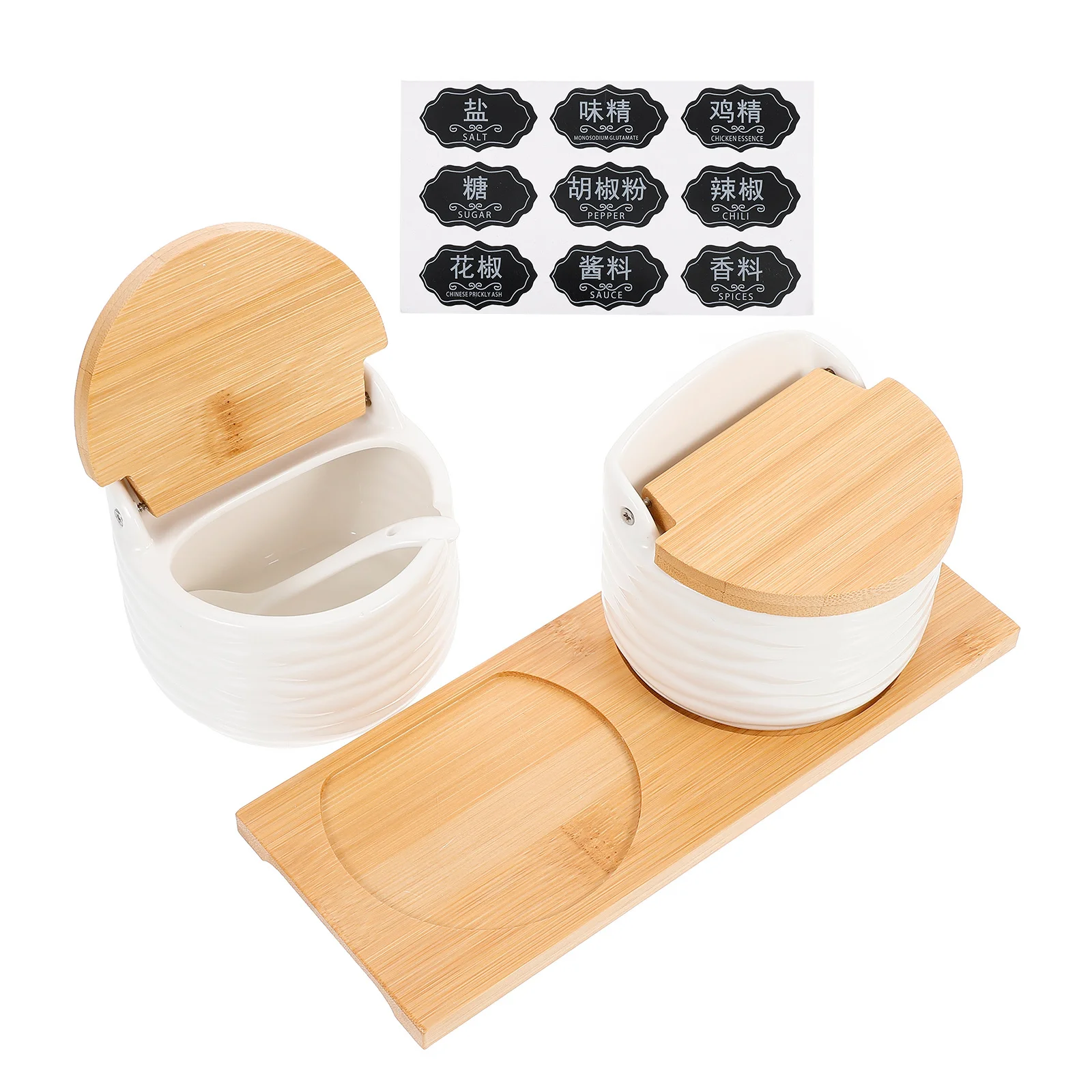 

1 set Ceramic Seasoning Pots Set Salt Pepper Spice Jars Kitchen Condiment Storage Containers High Temp Resistance Corrosion