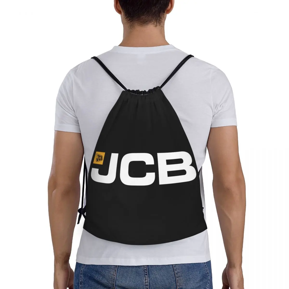 JCB Drawstring Mochila Mulheres Homens Ginásio Esporte Sackpack Saco De Treinamento Portátil Saco