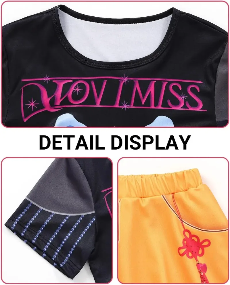 K-pop Rumi Zoey Mira Party Girls Demon Costume Hunters Strój Cosplay Kurtka Top Szorty Kostiumy Halloween dla Dzieci Strój Cosplay Piosenkarki