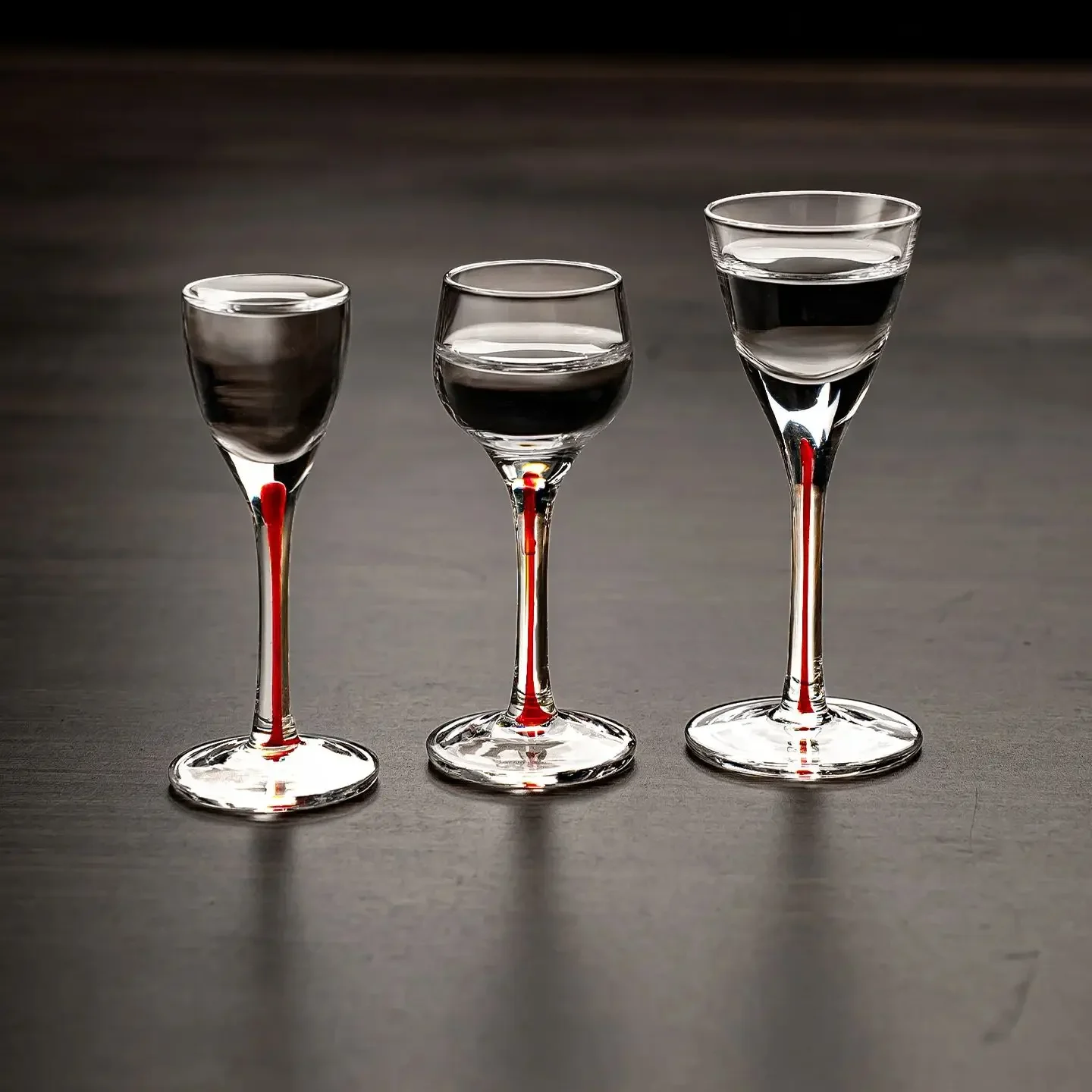 Handmade Red Core Handle White Liquor Decanter High-end Crystal Glass With Scale Slanting Small Wine Pot Public Cup Wine Cup