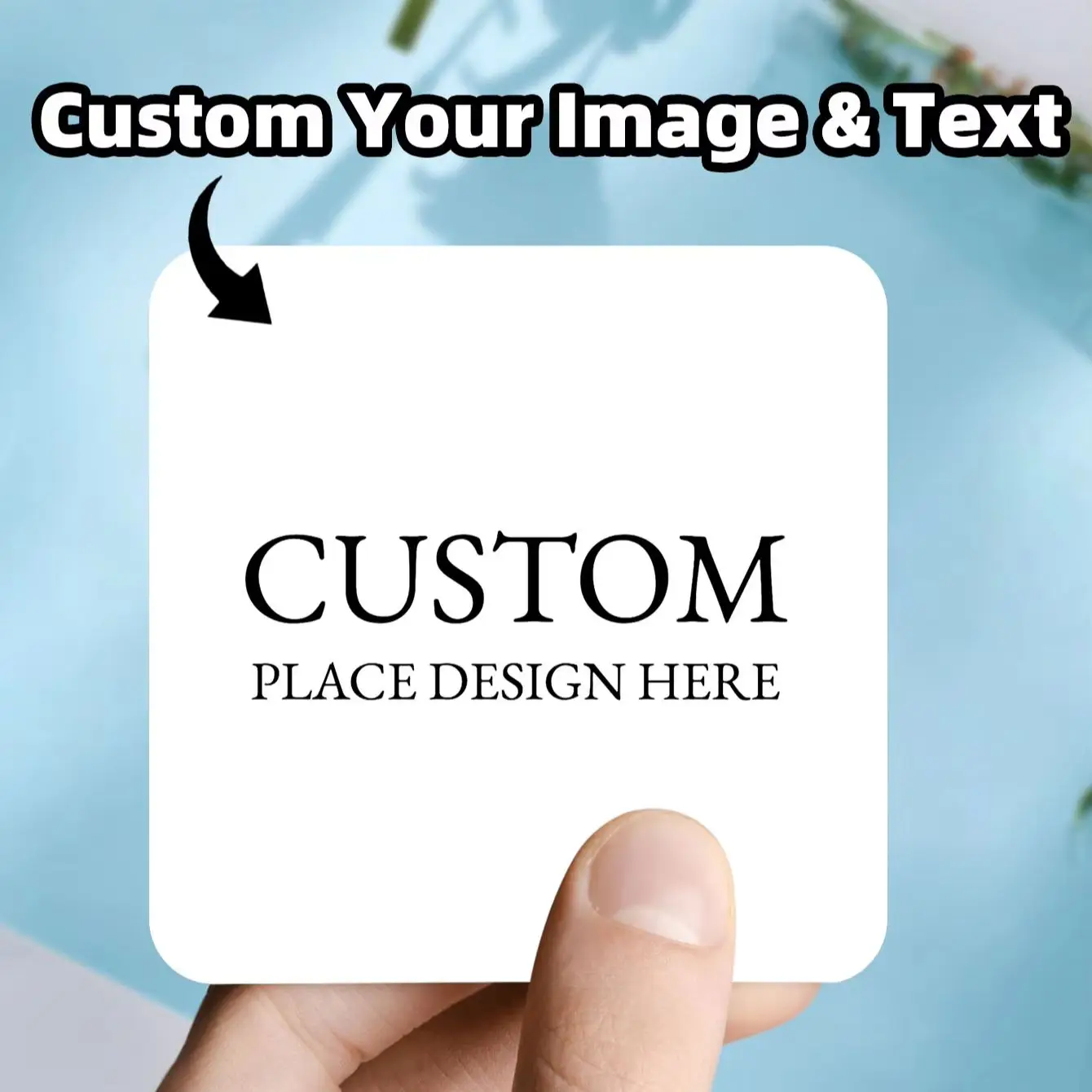1-100PCS Custom Personalized Square Waterproof Stickers for Wine Glasses, Cookie Jars, Candle Jars& Picture Frames Labels