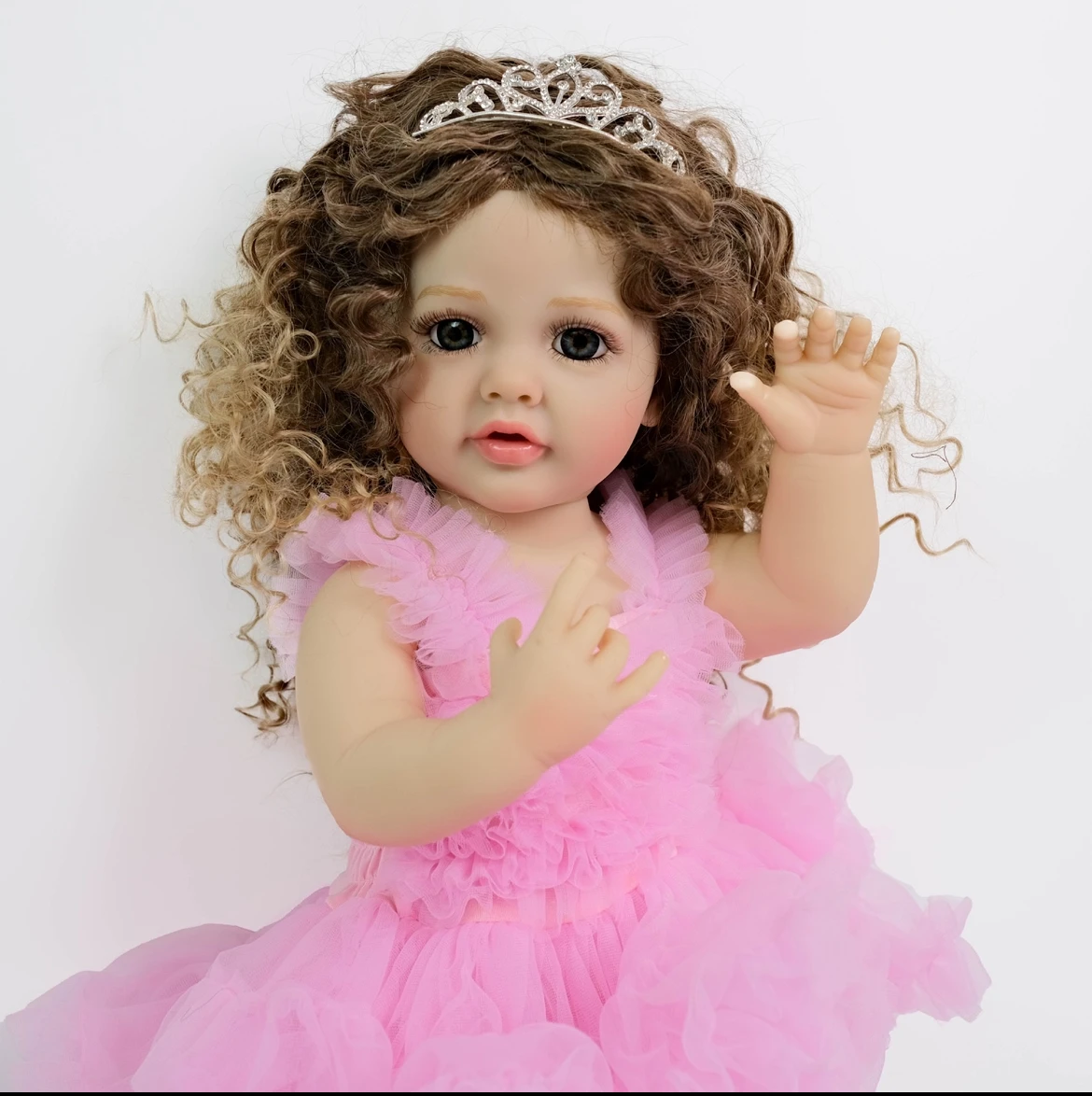 22 inch Betty Heirloom herboren pop gewogen zacht lichaam, magnetische fopspeen en handgemaakte wimpers, CE-gecertificeerd cadeau voor meisjes