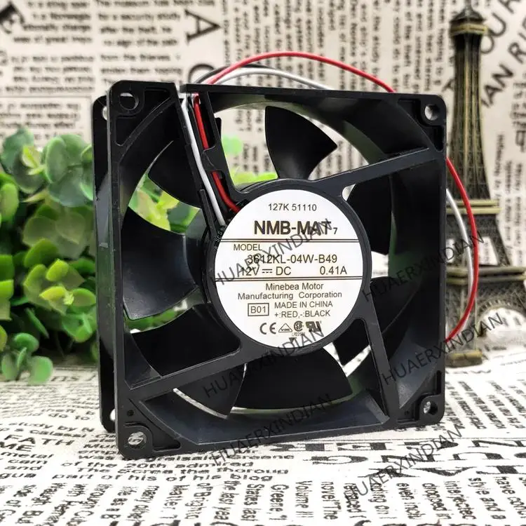 

New 3612KL-04W-B49 9032 9cm 12V 0.41A 3 Cooling Fan Assembly Kit