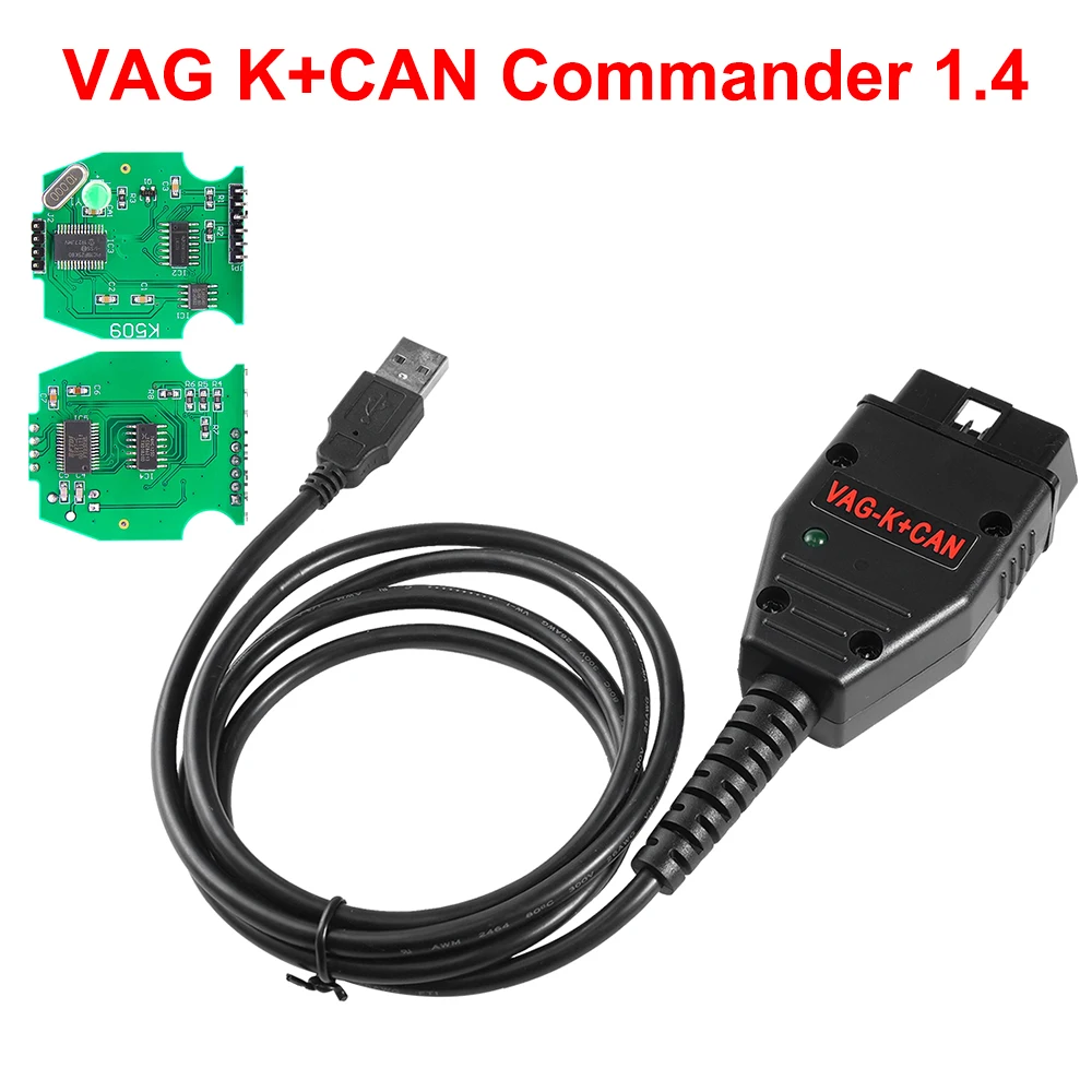 VAG K CAN Commander 1.4 FTDI PIC18F25K80 K+CAN 1 4 OBD 2 OBD2 Auto Car Diagnostic Tools Interface COM K-line Cable