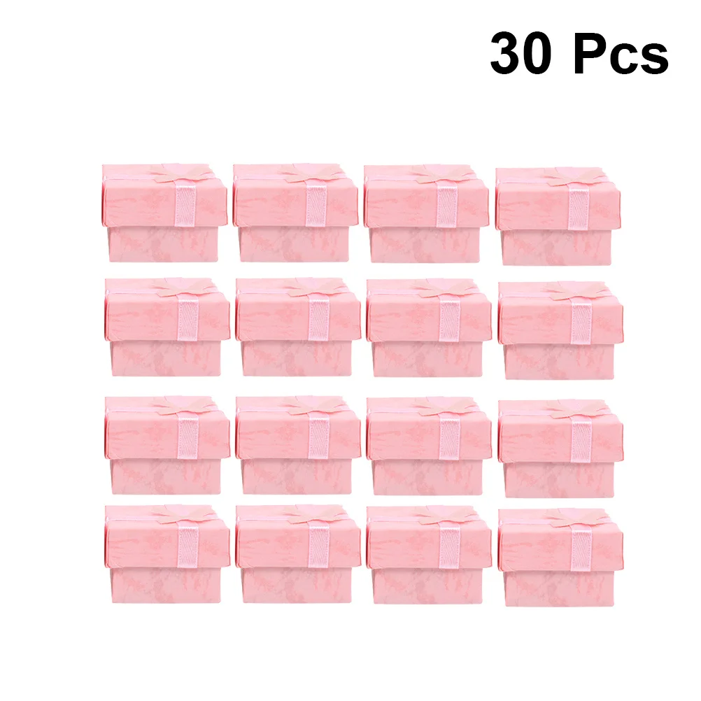 

30PCS Jewelry Boxes Storage Drawers Hard Paperboard Bowknot Lightweight Small Size Earring Necklace ganizer Gift Case Travel