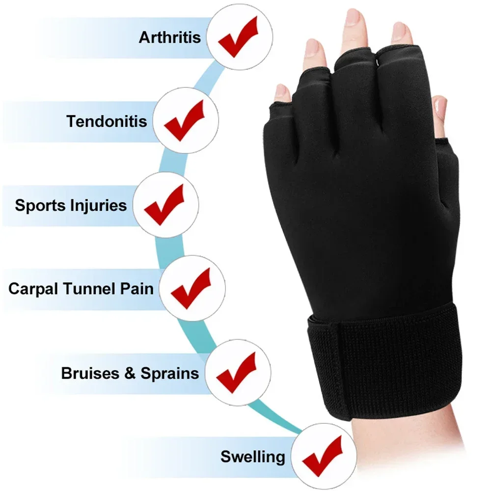 Upgraded Hand Ice Pack Glove for Injuries Wrist Ice Pack Wrap for Carpal Tunnel Relief 360°Hot & Cold Therapy Pack for Hand