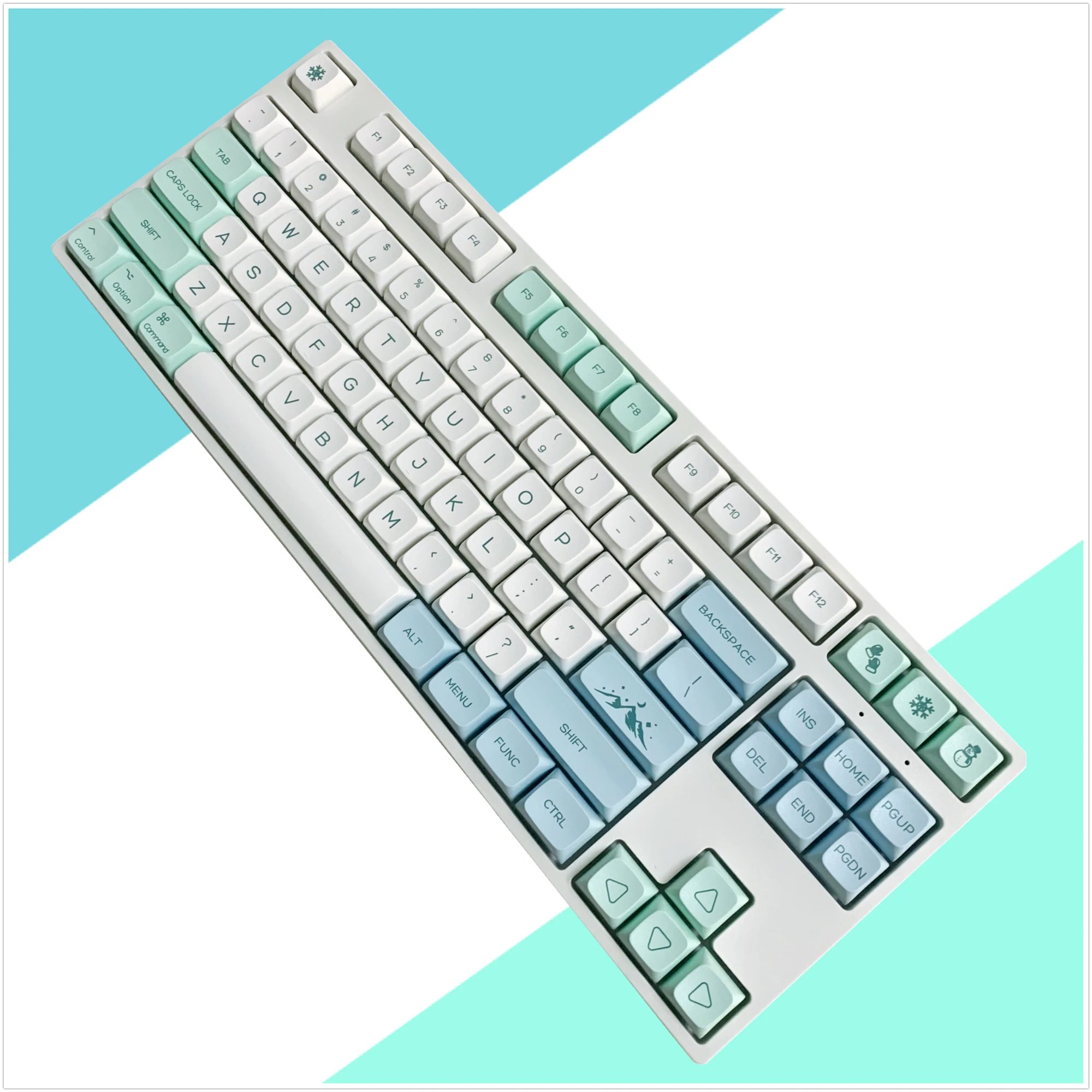 Snow Mountain Theme Keycaps XDA Highly Sublimated Mechanical Keyboard Keycaps Suitable for 61/64/75/84/87/96/98/104 Keyboard Cap