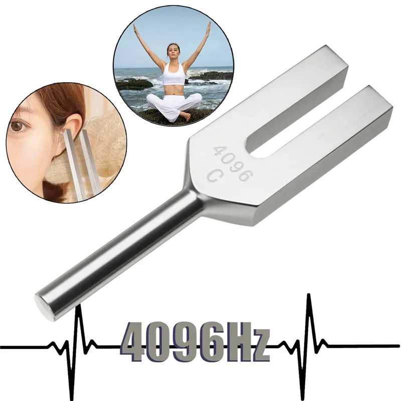 Horquilla de afinación de energía de alta frecuencia, herramienta médica de cristal de 4096HZ, aleación de aluminio, terapia de vibración de sonido curativo