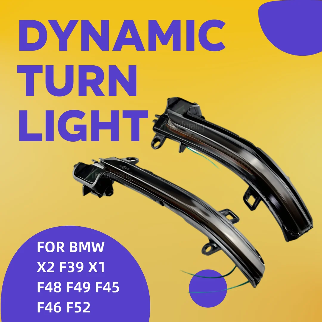 Premium Dynamic Sequential LED Turn Signal Blinker Side Mirror Indicator Light Lamp Upgrade Fits for BMW X2 F39 2018 2019 2020