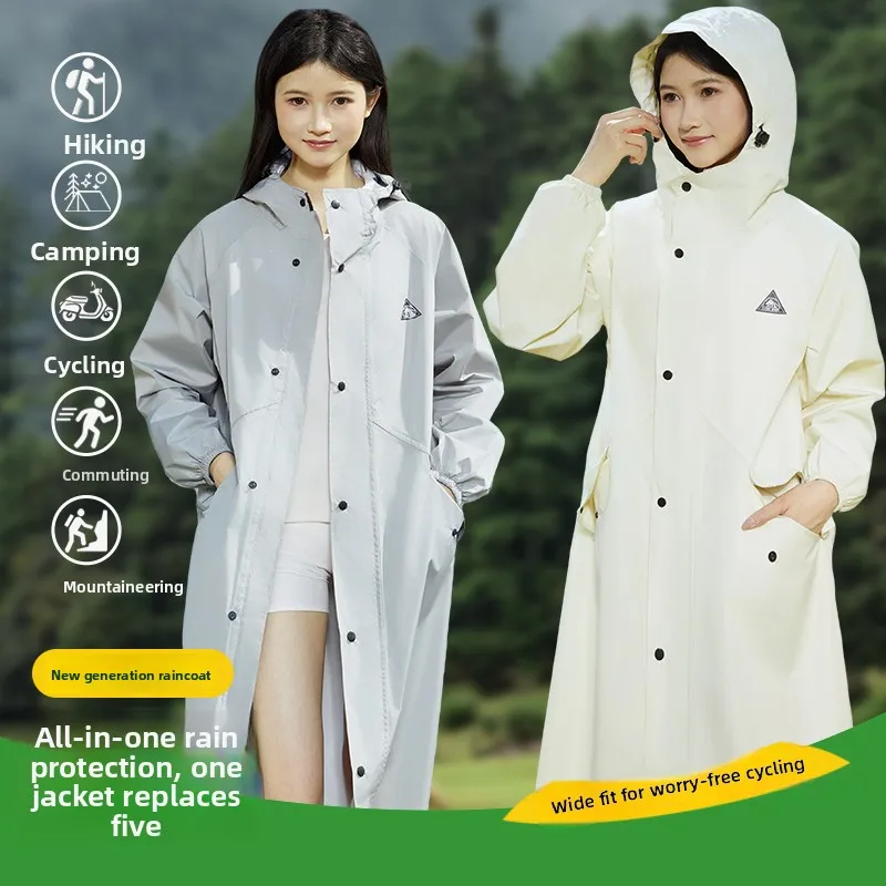 

ex Long Lightweight Outdoor Cycling Raincoat Windproof Waterproof Portable Hiking Bicycle Riding Full Body Rain Poncho