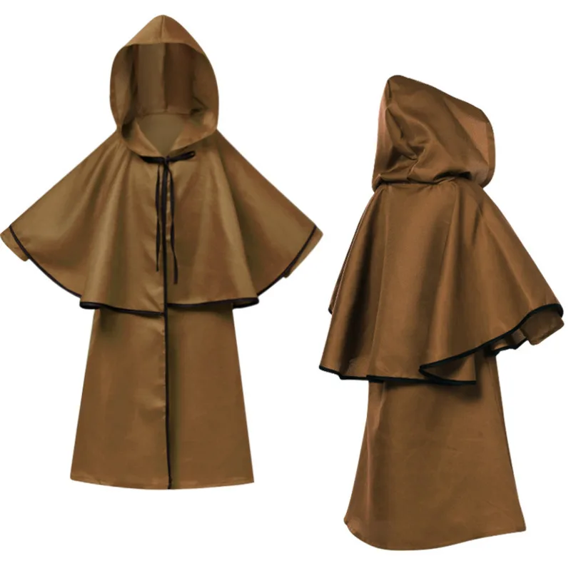 Mago Cosplay costumi di Halloween per bambini bambini strega medievale Friar Robe sacerdote Costume abbigliamento antico mantello della morte