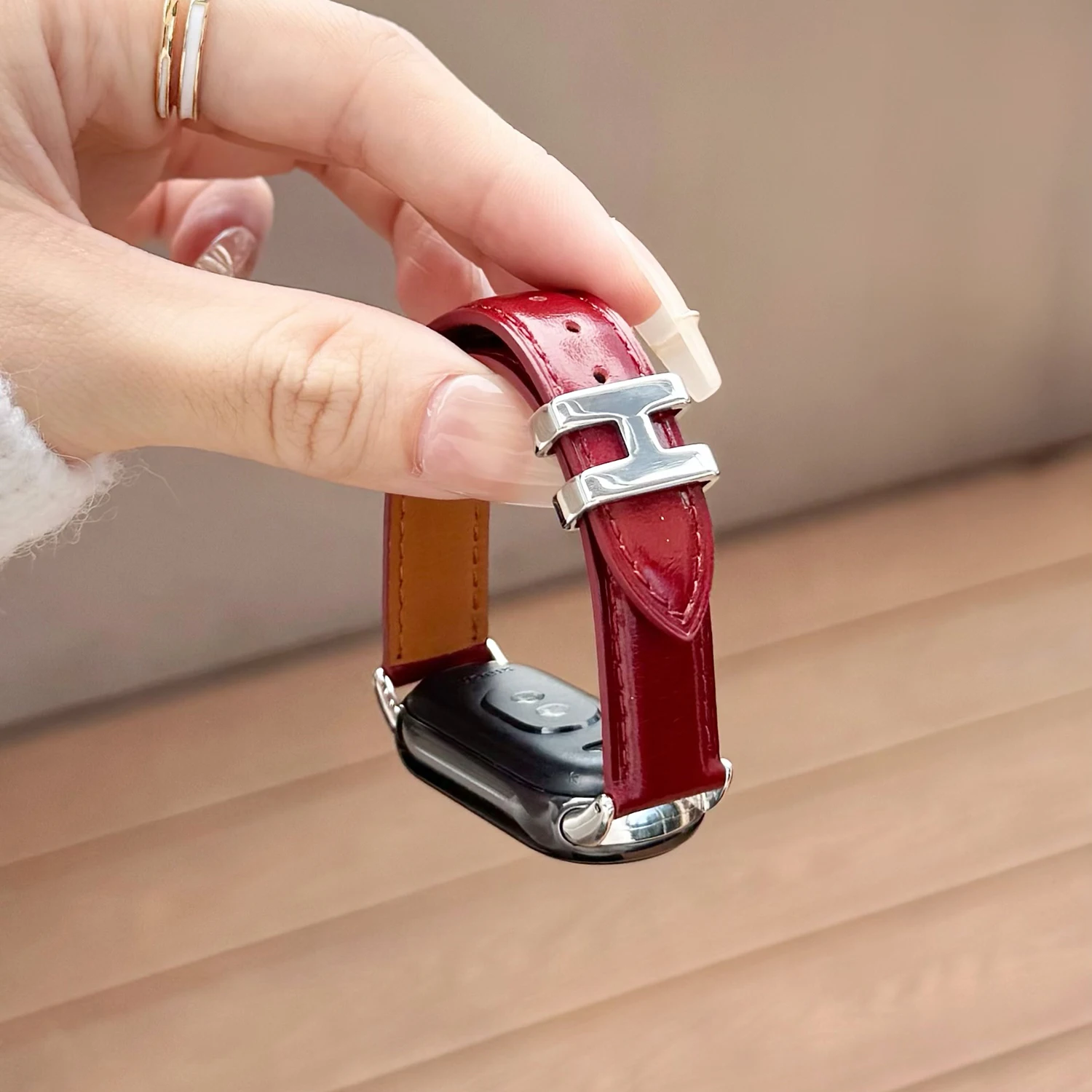 Versatile and fashionable leather strap for Xiaomi Band11  10 8/9 Pro women's wristband for Redmi Watch 4 5 6