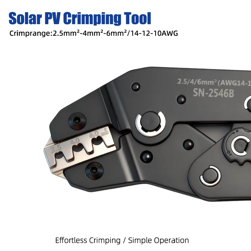 Outil solaire photovoltaïque spécialisé - Pince à sertir les bornes MC4 LY-2546B, Pince à sertir pour connecteurs étanches de panneaux solaires