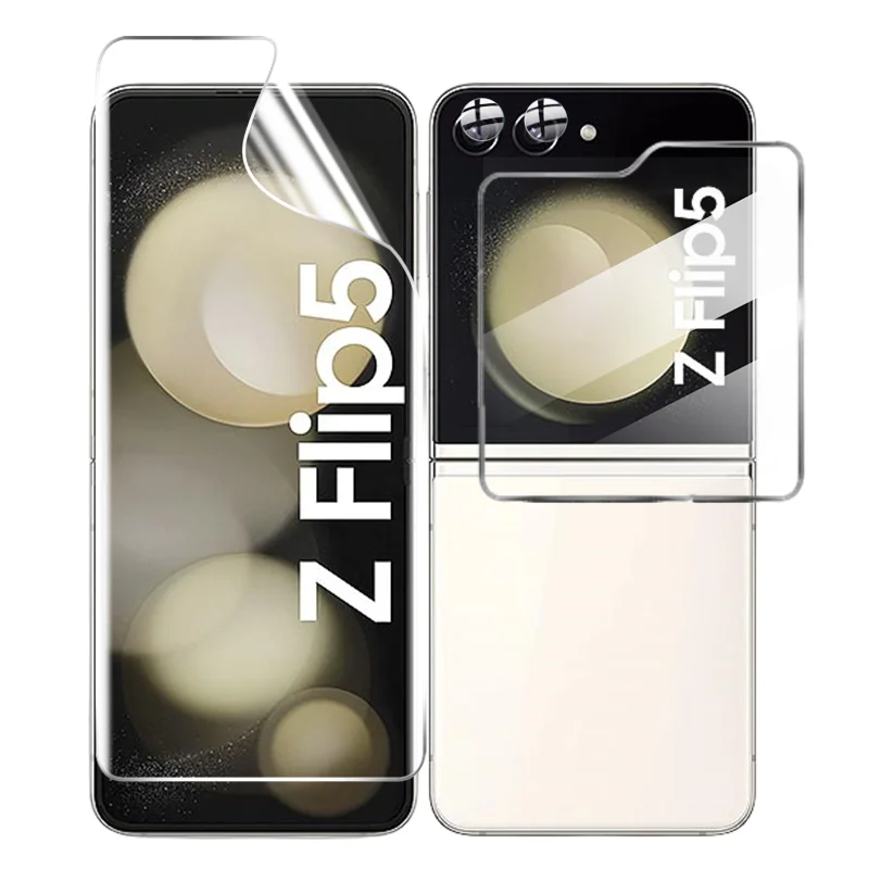 Screen Protector for Samsung Galaxy Z Flip 6 5 Camera Lens Tempered Glass Front Back Protective Hydrogel Film Z Flip5 Full Cover