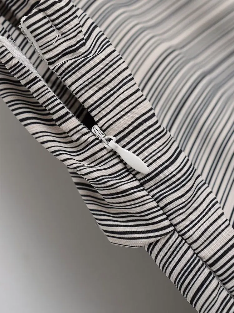 2025 Abito estivo casual chic da donna Abito lungo con volant a righe Abito lungo da festa di nuova moda