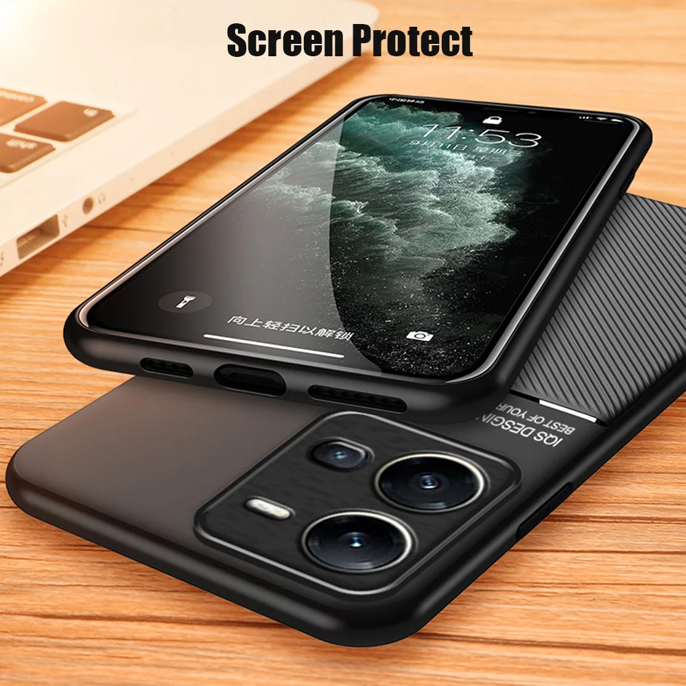 For vivo Y35 Phone Case TPU Soft bumper magnetic shockproof 360 full protector back cover for VIVO Y35 4G case skin touch coque