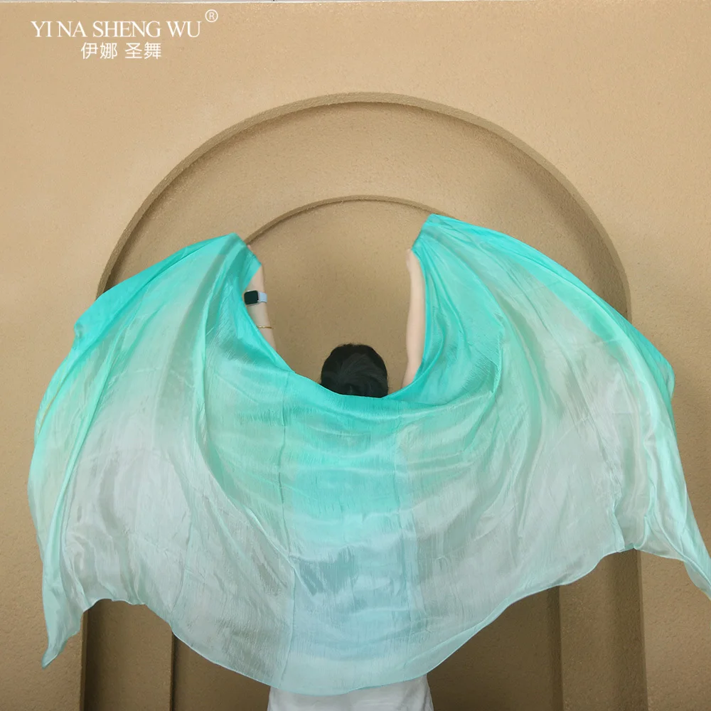 Echte Zijden Sluier Sjaal Vrouwen Sjaal Kostuum Accessoire Op Maat Handgemaakte Geverfde Zijden Sluier Buikdans Rekwisieten Puur Natuurlijke Sluier