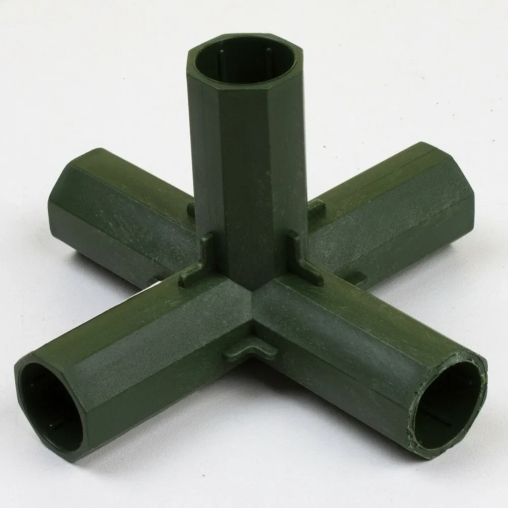 4pcs Connector Plastic Structure Connectors Green Outdoor Garden Greenhouse Pole Joints Adapter Garden Structure Pole Joints
