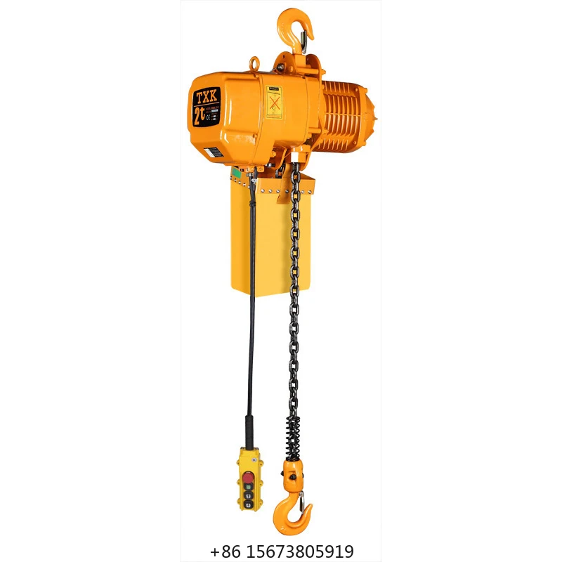 Wholesale Chinese Manufacture TXK Single Speed 1 Ton Hooked Type Electric Chain Hoist Lifting Hoist Crane Chain Hoist Factory