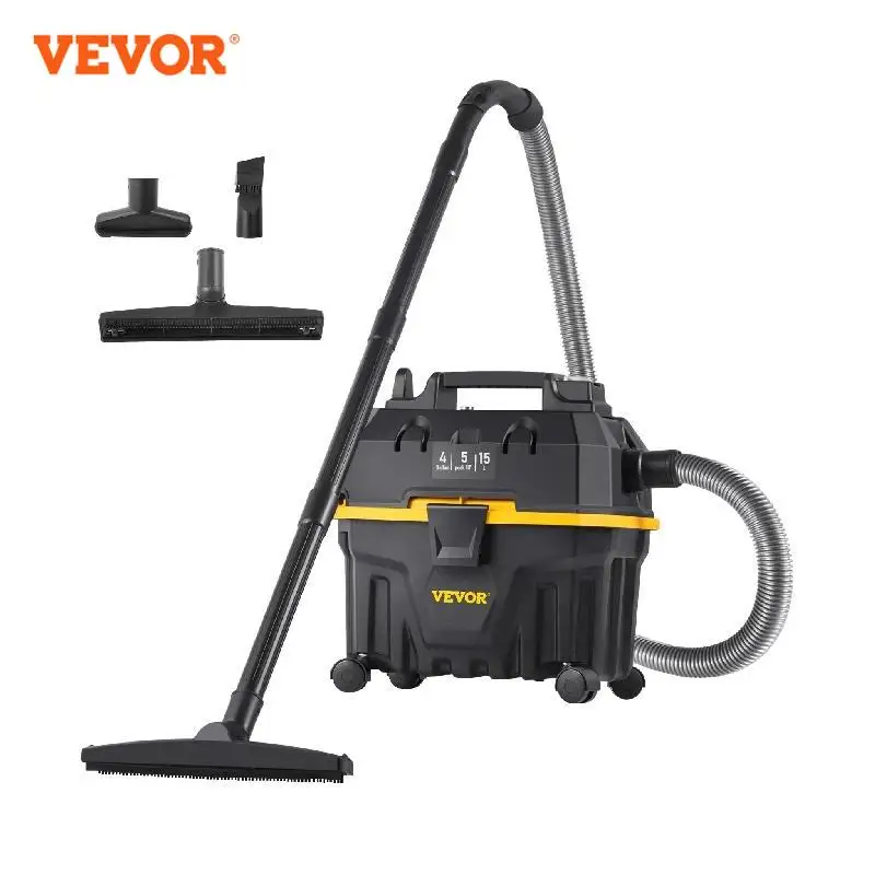 VEVOR Portable Wet and Dry Vacuum Cleaner 15L For Car & Home Appliance 1200W Power Strong Suction Vacuum Cleaner & Air Blower