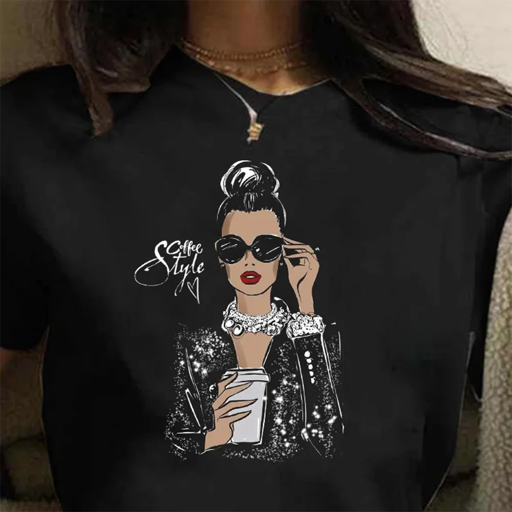 Plus Size Hot Sales z nadrukiem koszulka damska kobiet moda grafika drukowana t-shirt koreański styl krótkie rękawy ubrania