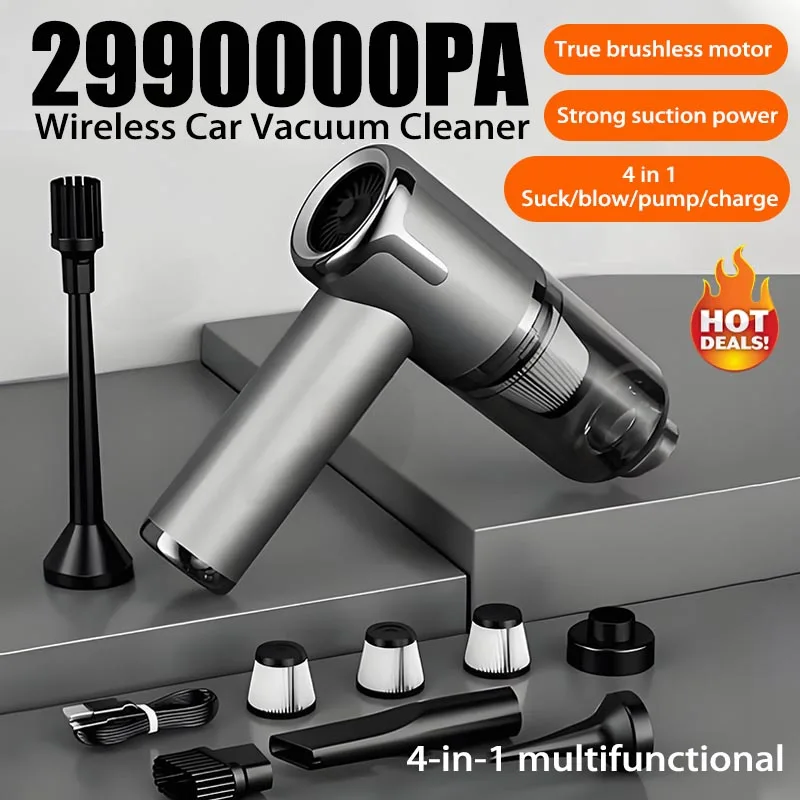 4 In 1 Car Vacuum Cleaner 2990000pa High Power Powerful Clean Machine For Home Appliance Clean Wireless Portable Vacuum Cleaner