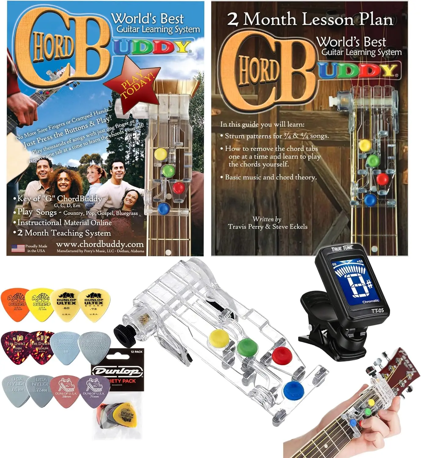 

Guitar Learning System with Chromatic Tuner & Picks - Easy Play for All Ages, Right-Handed Guitars