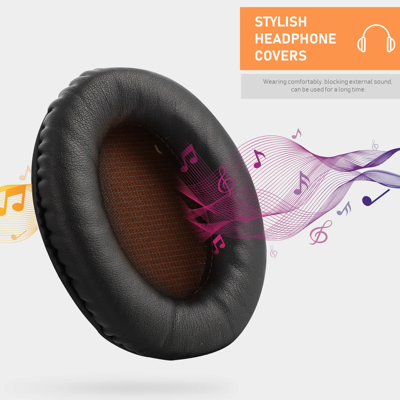 

2Pcs Earphone Sponge Covers High Elastic Soft Protein Ear Pads Comfortable Breathable Replacement Headphone Protective