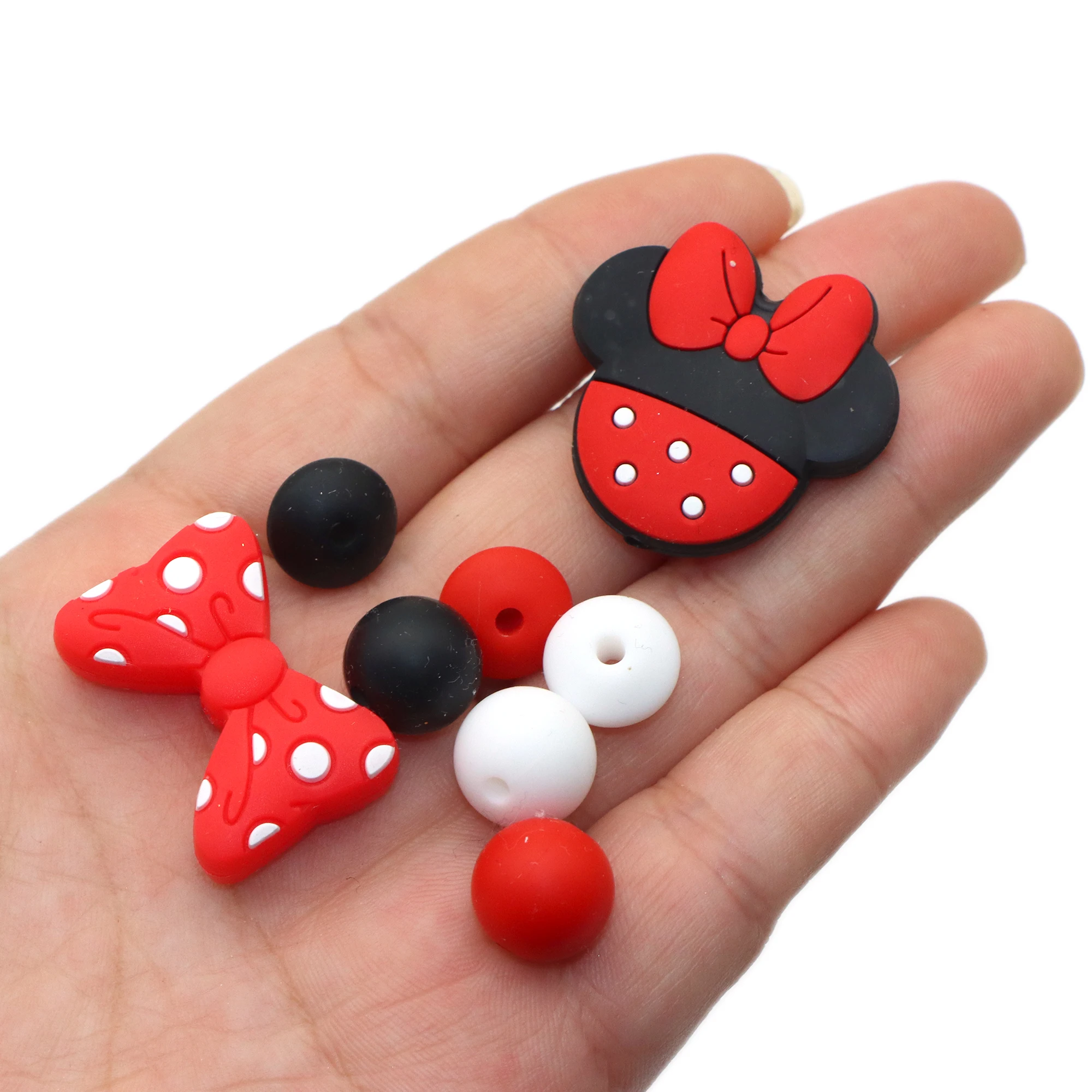 Disney Silicone Bead Set Baby Oral Care Food Grade Pendant Beads For Jewelry Making DIY Keychain Bracelet Necklaces Accessories