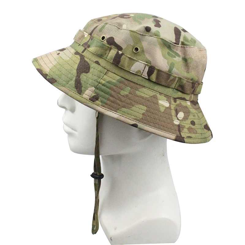 2024 Outdoor Tactical Camouflage Fisherman Hat Climbing Fishing Hiking Training Travel Sun Cap Men\'s Panama Bucket Hats 58-60cm