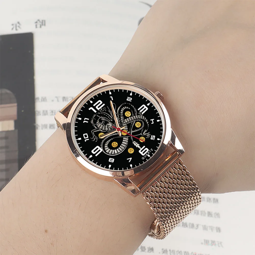 Gift Wrist Watch Black Dragon Pearl Watches Unisex Rose Souvenir Men' Watche Logo Dial Silver 45/38mm Watchband 22/20mm