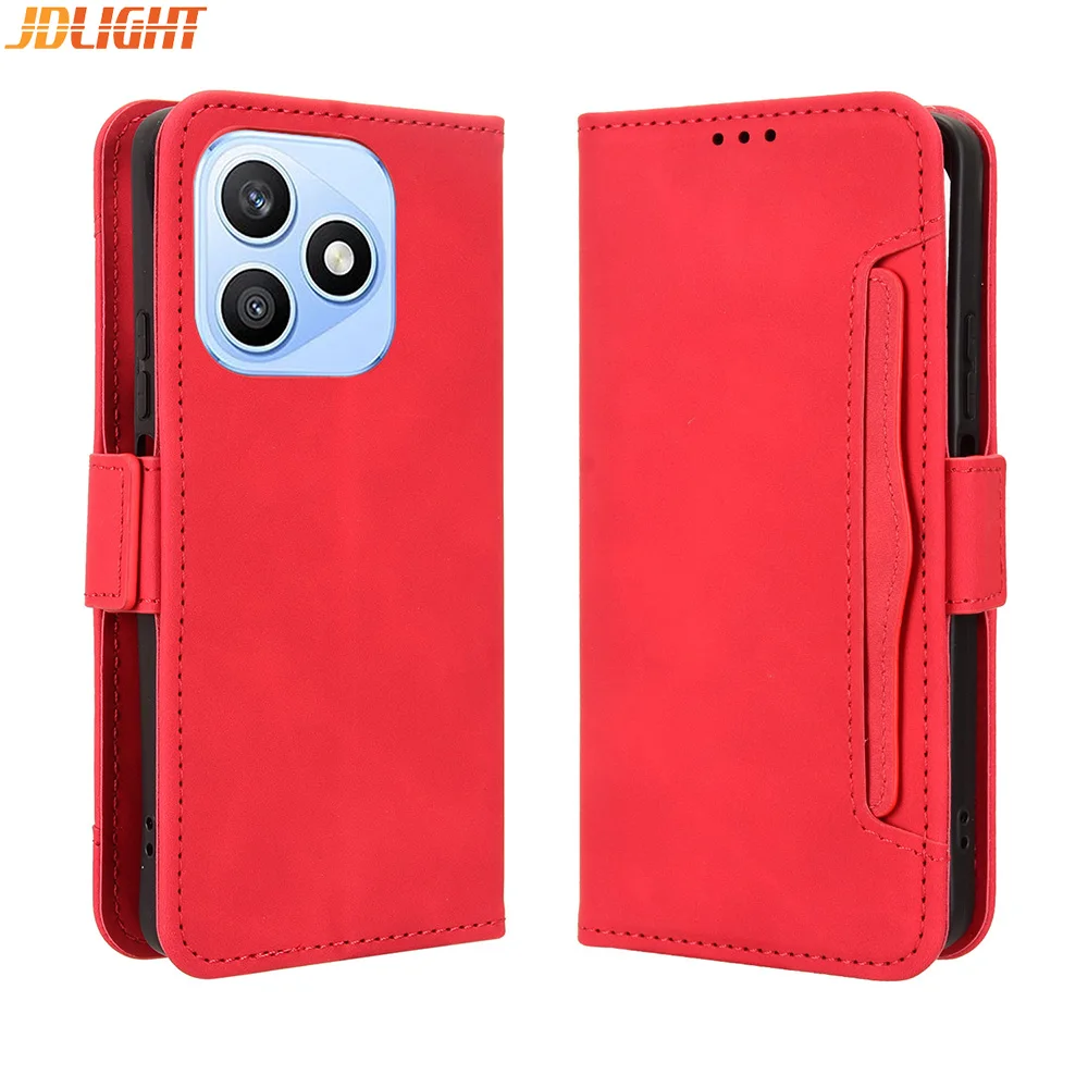 

Leather Wallet Case for Honor X8D 4G, Magnetic Book Flip Cover, Card Photo Holder, Luxury Mobile Phone Cases